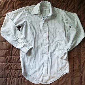 Vintage Royal Knight Men's Long Sleeve Neck 14.5 Pin stripes GVPWC. USA. 60s 70s